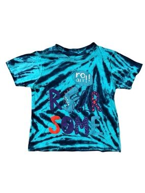 Toddler Boys Dinosaur Tie Dye T Shirt Roar Graphic Blue Size 2T
